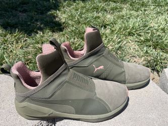 Women’s Puma Olive Green And Pink High Top Shoes