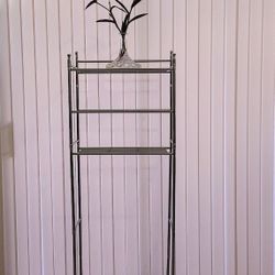 3-Shelf Over Toilet/WC Bathroom Chrome Storage Space Saver 
