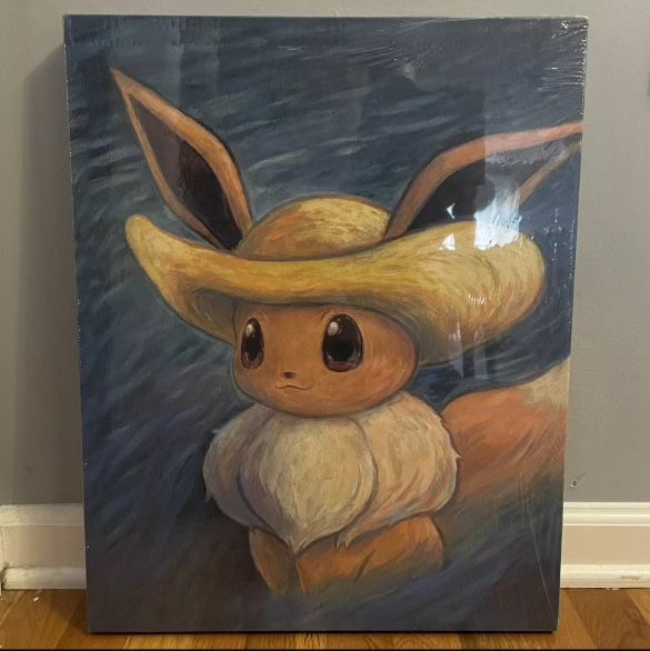 Pokemon Center x Van Gogh Eevee inspired canvas 