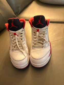 Jordan 5 red fire (black tounge)