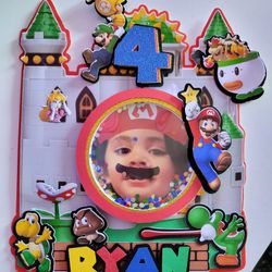 Mario Cake Topper In 3d, Personalized