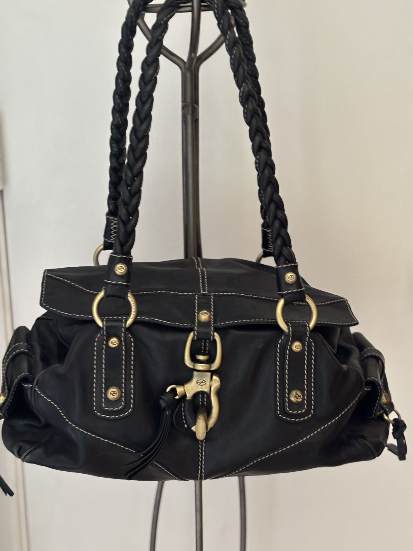 Francesco Biasia Black Leather Shoulder Bag