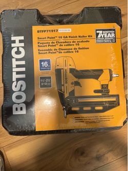 BOSTITCH Finish Nailer Kit, 16GA, Smart Point, Pneumatic (BTFP71917) New Sealed