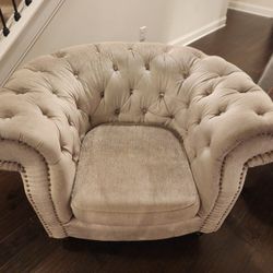 Tufted Club Chair, Sofa And Love Seat