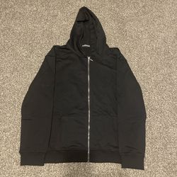 Chrome Hearts Black Leather Horseshoe Logo Zip-Up  Size Large