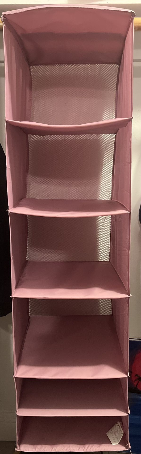 Hanging sectional shelf closet organizer