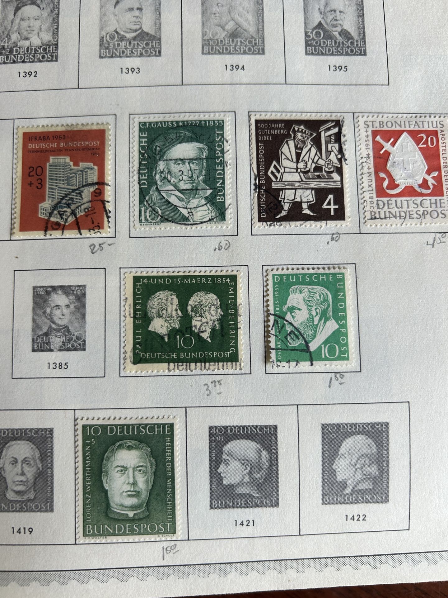 Germany 🇩🇪 stamps 1950s a lot of 10 German Federal Republic – BundesRepublic Deutsch, Aunt