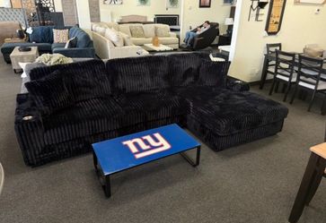 Black Corduroy Reclining Sectional Couch With Storage Chaise