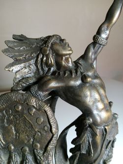 Native American Warrior Figurine Bronze