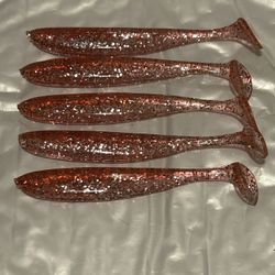 Red/Transparent-Glitter Paddle Tail Swimbait
