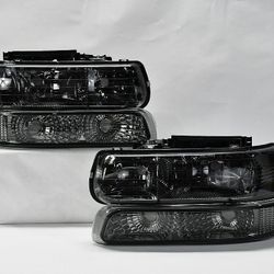 00-06 Chevy Tahoe 99-02 Chevy Silverado smoked clear headlights