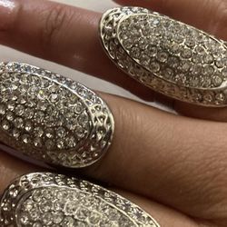 Ring Silver-Tone/White Size