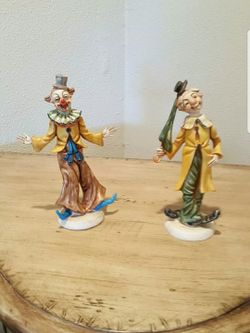 clown figurine set of 2. made in italy
