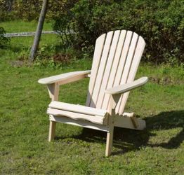 2 for set Hemlock Wood Adirondack Chair, Foldable, Paint or Stain, Outdoor Patio Chair