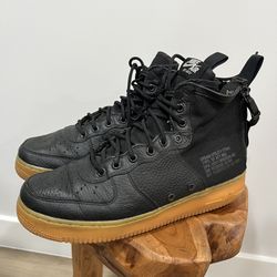 Nike SF Air Force 1 Mid Black Gum Men’s 10 Tactical Strap Sneakers 917753-003
