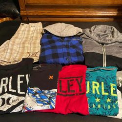 BOYS YOUTH CHILD KID CHILDREN'S HURLEY CLOTHING T-SHIRT TOP SHIRT HOODIE SWEATSHIRT SHORTS FLANNEL SIZE 6 & 7