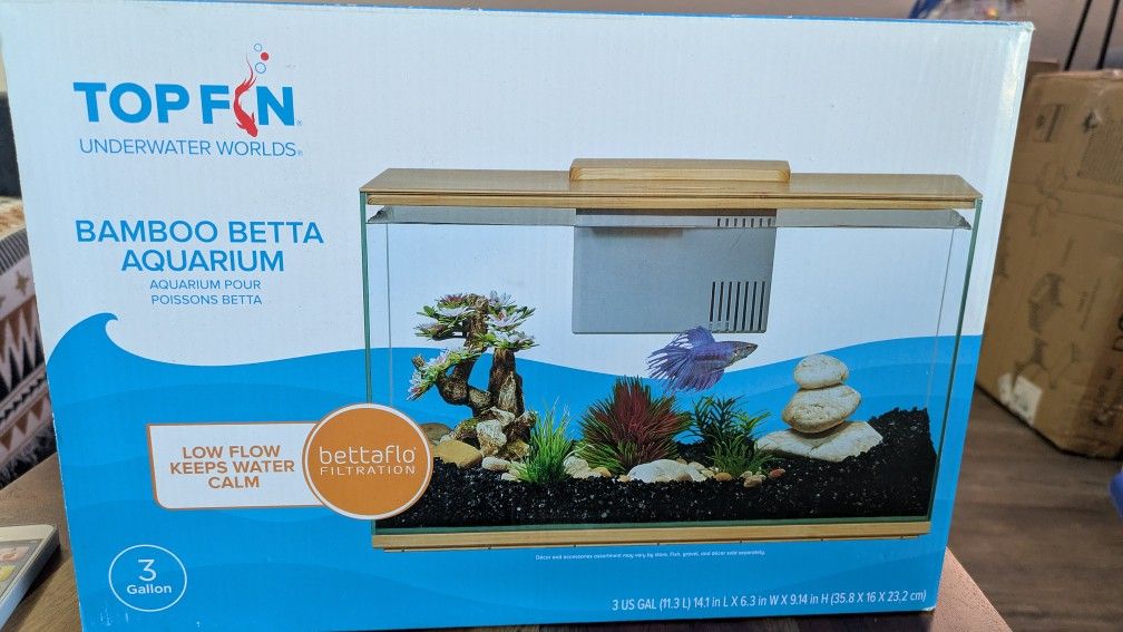 TOP FIN bamboo Betta 3gal Aquarium