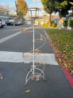 Vintage Iron Spiral Plant Stand