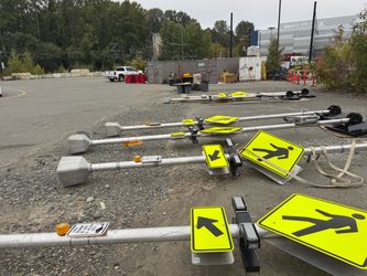 6 Push-Button LED Pedestrian Crossing Signs | Solar & AC Powered