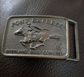 Pony Express Overland Mail Company Belt Buckle