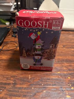 Goosh 8ft Inflatable Stacked Snowmen Christmas Decoration