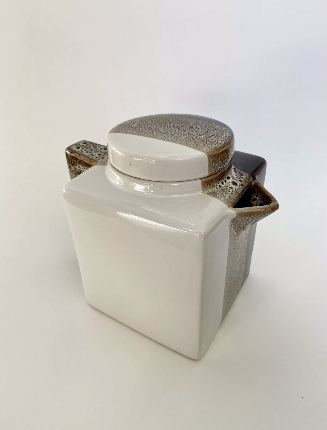 Hand Painted Tricolor Square Ceramic Teapot / Pier 1