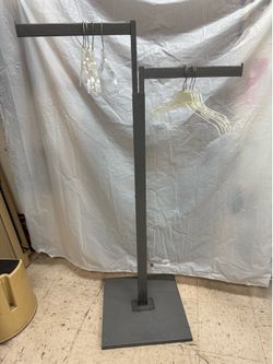 2-Way Clothing Rack – Adjustable Height Garment Rack w/50 Retail Shirt Hangers