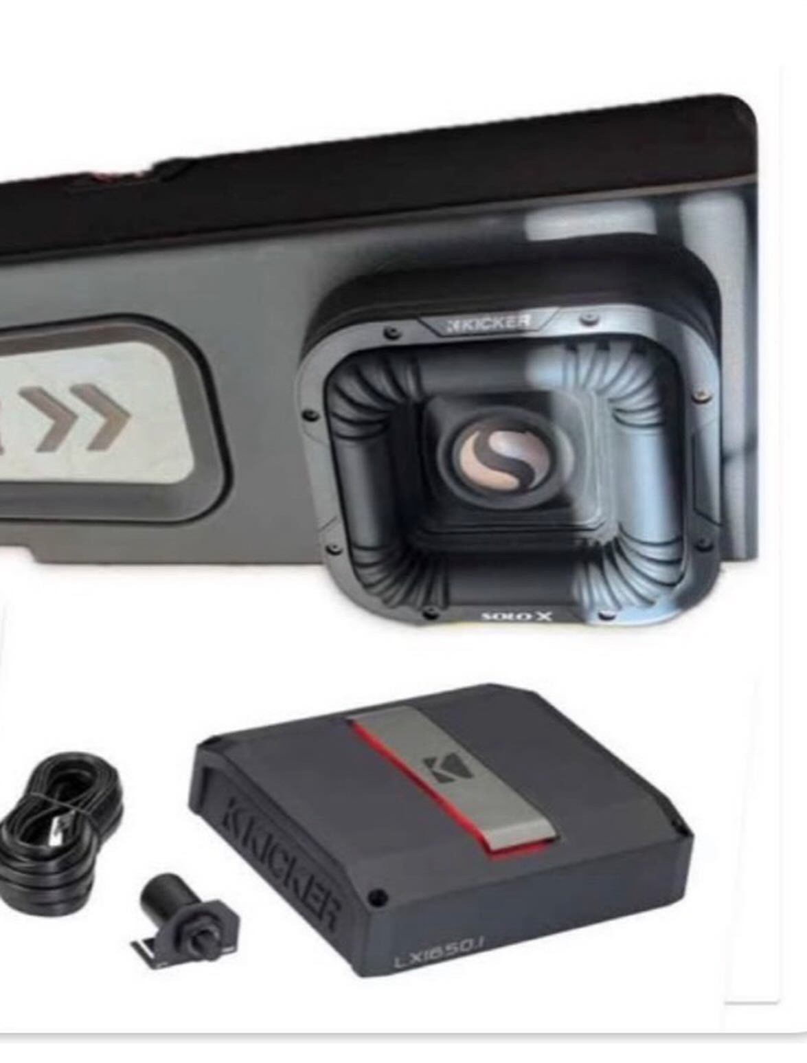 NEW 2 Kicker SOLO X 8” Subwoofers Custom Ported Box Amp Epicenter Wires SIERRA OR SILVERADO 2019-up