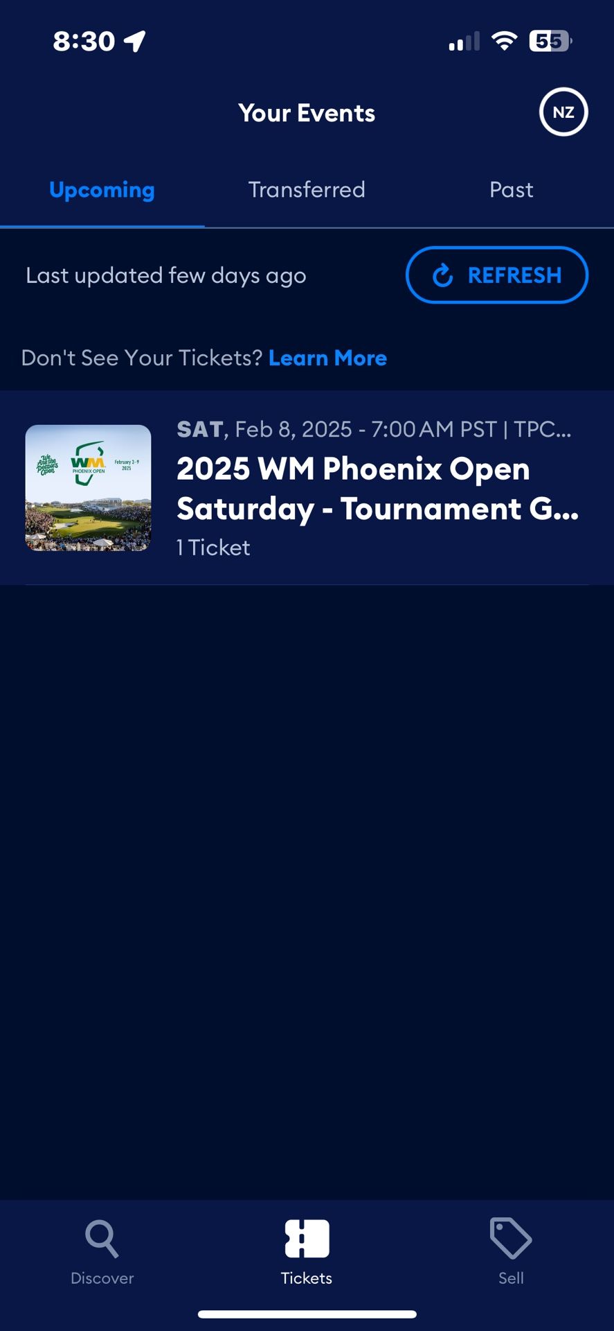 Waste Management General Admission Saturday Ticket