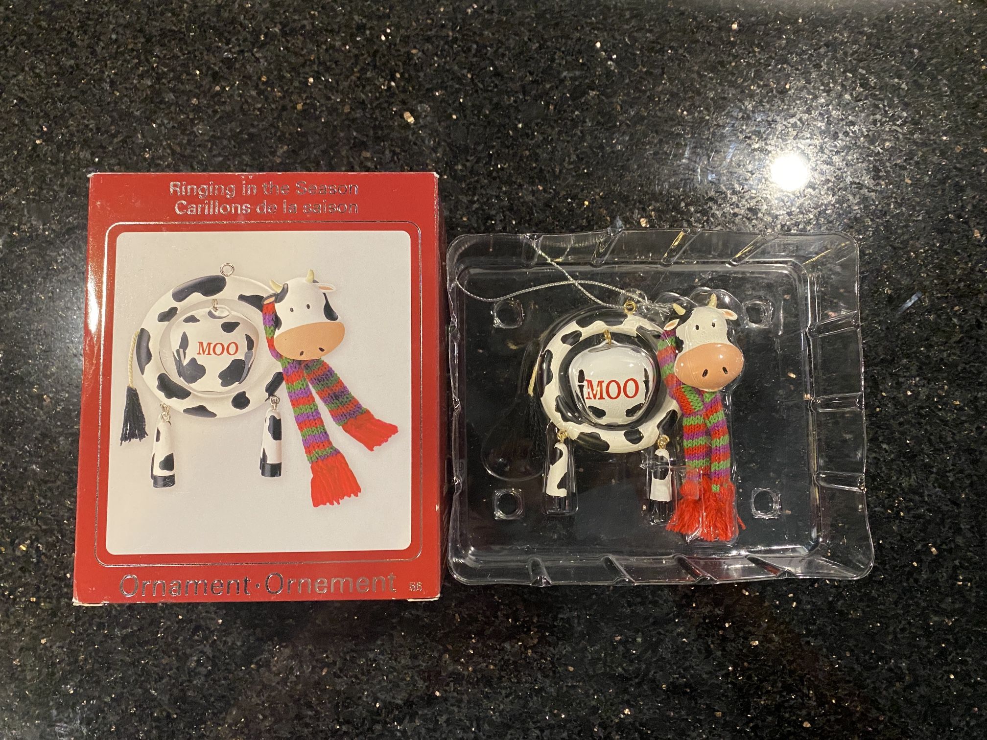 American Greetings Heirloom Ringing in the Season Cow Ornament Moo NEW