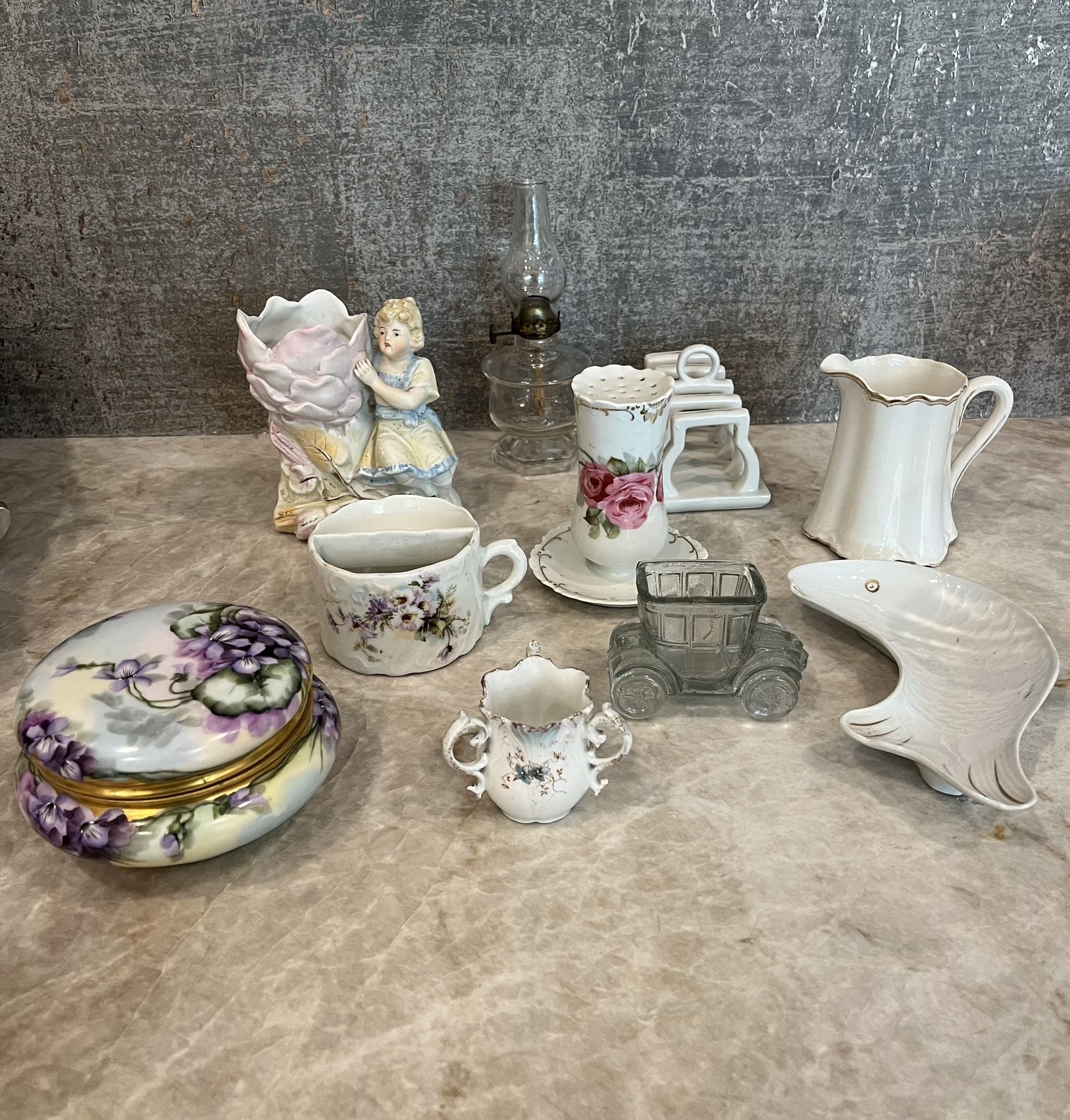 Misc Antique Porcelain and Glass Items