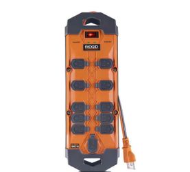 RIDGID 10 ft. Cord 10-Outlet, 2.4 Amp USB-A, 15-Watt USB-C, 4200J Surge Protector