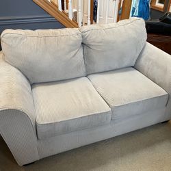 Cream Corduroy Loveseat