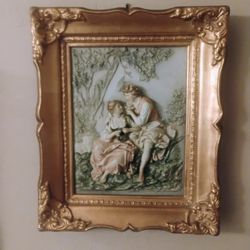 Pair Of  1960's Vintage Victorian 3D Wall Plaques