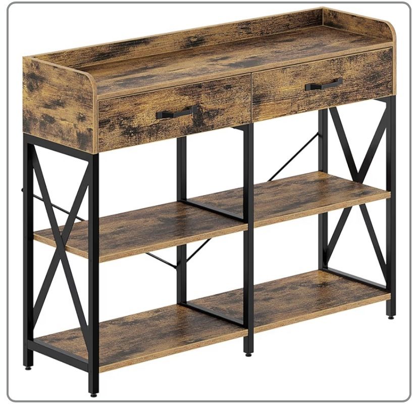 Rolanstar Console Table with Drawers and Shelves