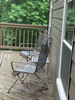 Eight piece wrought iron patio set