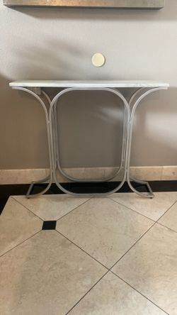 Faux marble entry table