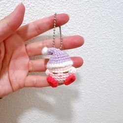 Crochet Sleepy Kirby Keychain/Handmade Sleepy Kirby