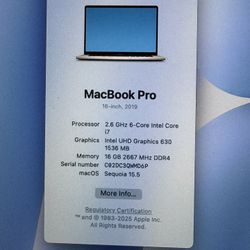 APPLE MACBOOK PRO 16” 2019 