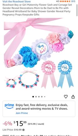 Gender reveal set mom and dad