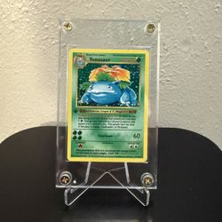 Replica Holographic Venusaur Pokémon Card in Acrylic Display Case