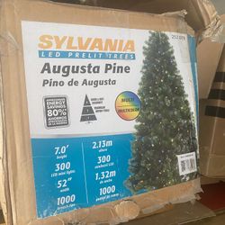 Sylvania 7’ Augusta Pine Pre-Lit Christmas Tree – Multicolor Lights