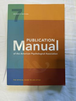 Publication Manual of the American Psychological Association (7th Edition)