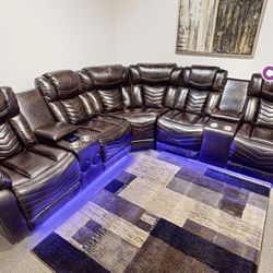 Power Sectional 3 Pc With LED and Built In Bluetooth Speakers ! New Item!!