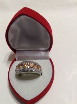 Women jewelry round cut sapphire band ring