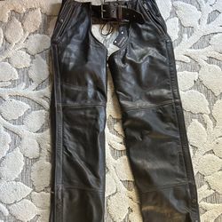 Leather Riding Chaps.  XS