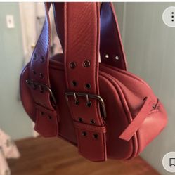 Free People brand new small leather handbag. burgundy/red