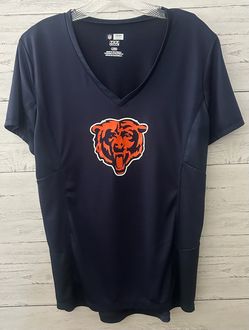 Chicago Bears Women’s Large Navy V-Neck Shirt NFL Team Apparel TX3 Cool