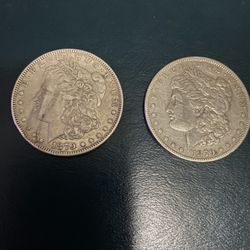 1879 S And 1879 O Morgan Silver Dollars