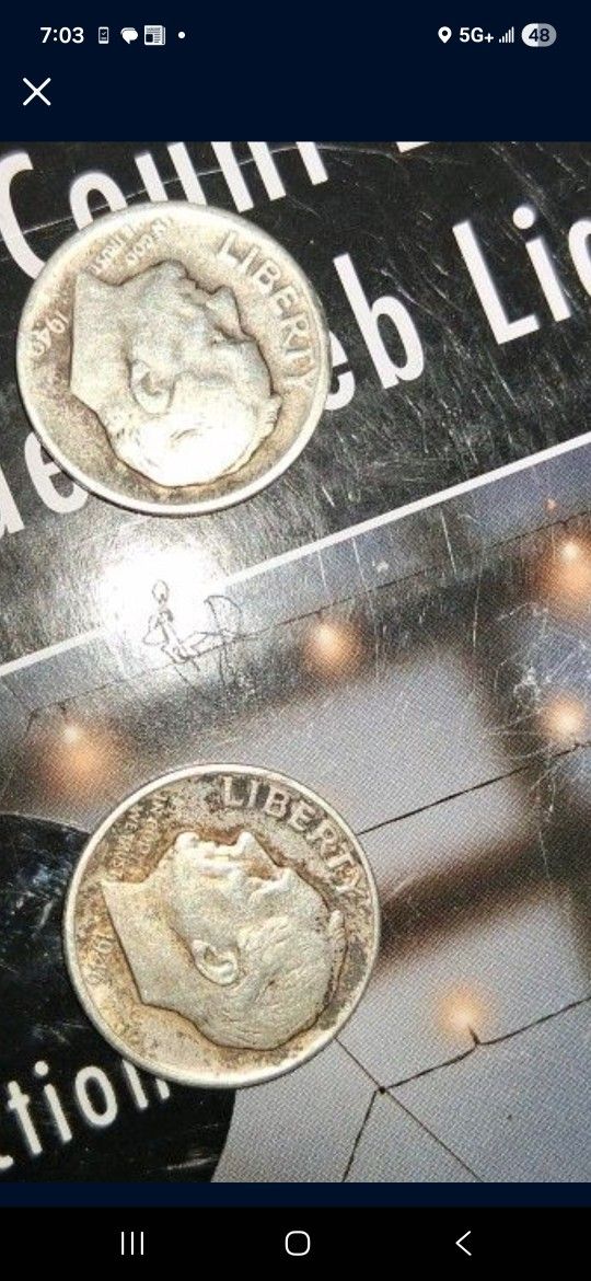 1946 And 49 Silver Dimes